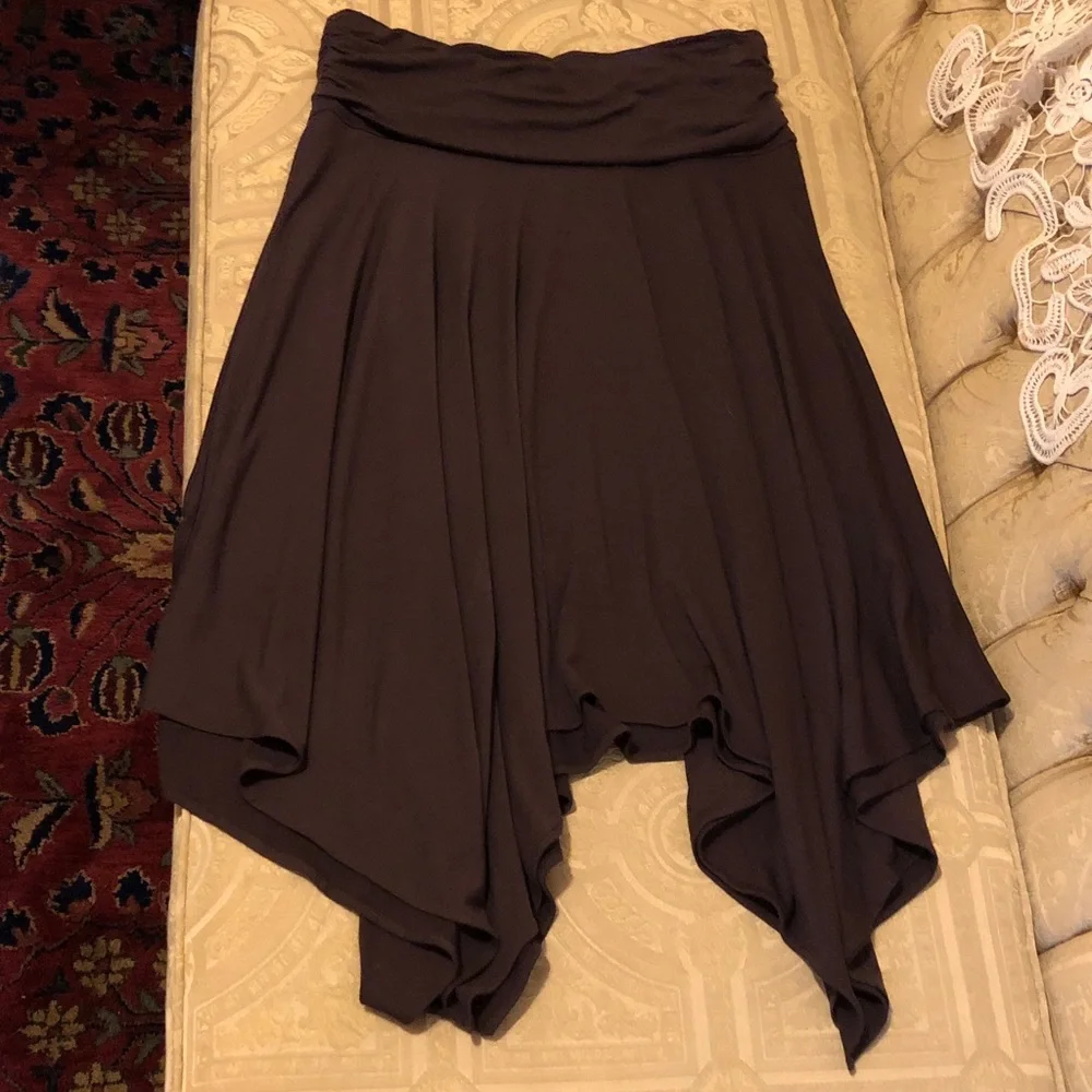 🤎Brown Draped midi maxi skirt Asymmetrical Handkerchief Skirt - Picture 4 of 13